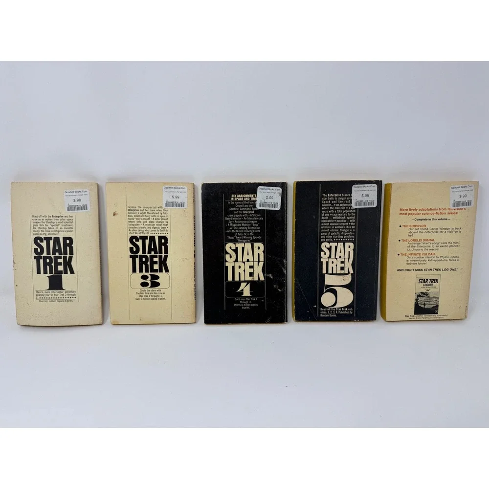 Vintage Star Trek Paperback Book Lot James Blish Alan Dean Foster1 3 4 5 Log Two